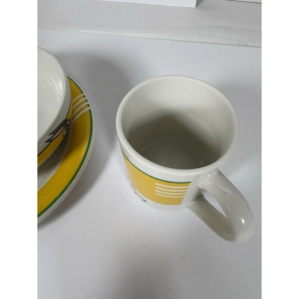 Looney Tunes Bugs Bunny Kids Dish Set 3-Piece Plate Bowl Cup Gibson 1998